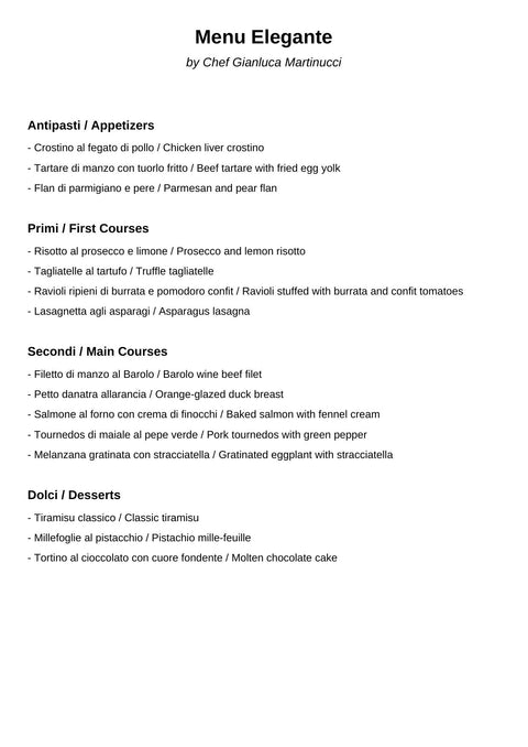 Fine Dining Tasting Menu (PDF)