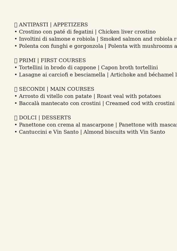 Holiday Menu – Christmas & Occasions (PDF)
