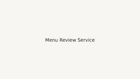Menu Review Service (Consulenza)